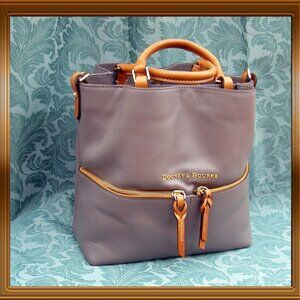 NWT Dooney & Bourke Smooth Leather Dawson Satchel in Taupe